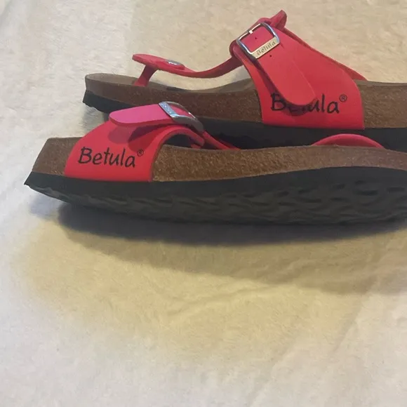 Birkenstock Betula Slip On Sandals Hot Pink T Strap Barbiecore Sz 7 (38)