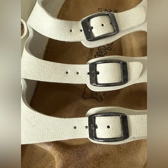 Birkenstock Birkis 3‎ Strap Florida Tan Suede Sandals Size 38 Ladies US 7