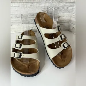 Birkenstock Birkis 3‎ Strap Florida Tan Suede Sandals Size 38 Ladies US 7