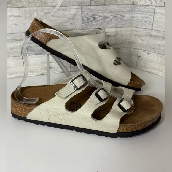 Birkenstock Birkis 3‎ Strap Florida Tan Suede Sandals Size 38 Ladies US 7