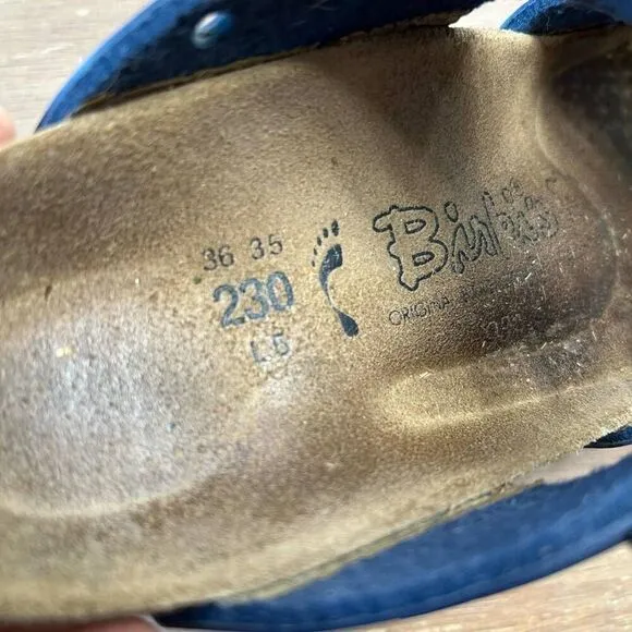 Birkenstock Birki's Freeport Sandals women's size 5 (36) navy blue leather
