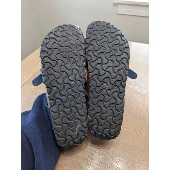 Birkenstock Birki's Lille Sandals women's size 9 (40) blue linen beige leather