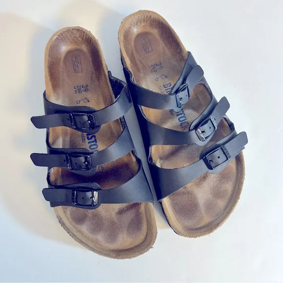 Birkenstock Black Florida 3-Strap Sandals Size 39
