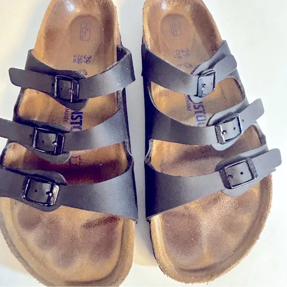 Birkenstock Black Florida 3-Strap Sandals Size 39