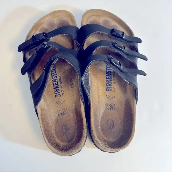 Birkenstock Black Florida 3-Strap Sandals Size 39