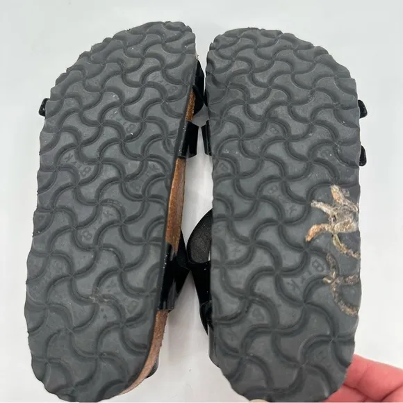 Birkenstock Black Glitter Kumba Sandals Soft Footbed Size 36