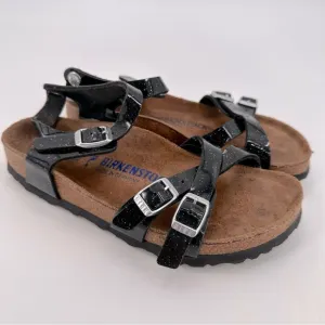 Birkenstock Black Glitter Kumba Sandals Soft Footbed Size 36