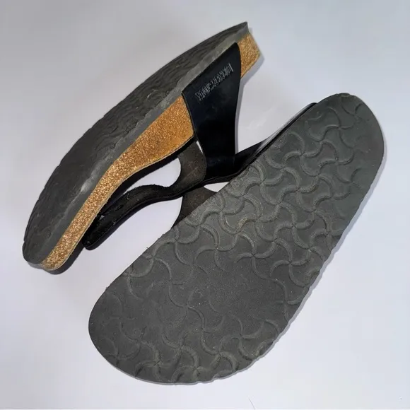 Birkenstock Black Patent Leather Gizeh Sandals EU 39 Sz 8 or 8.5 Germany Slip On