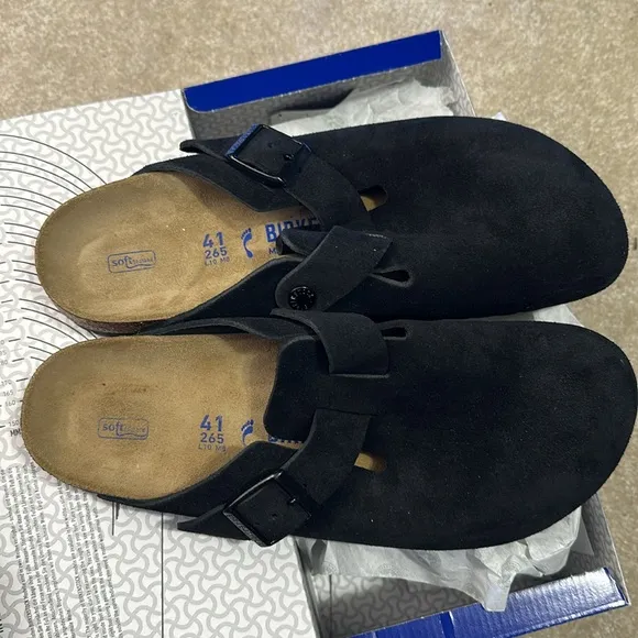 BIRKENSTOCK Boston Soft Footbed in Black new slip on shoe flats sandal
