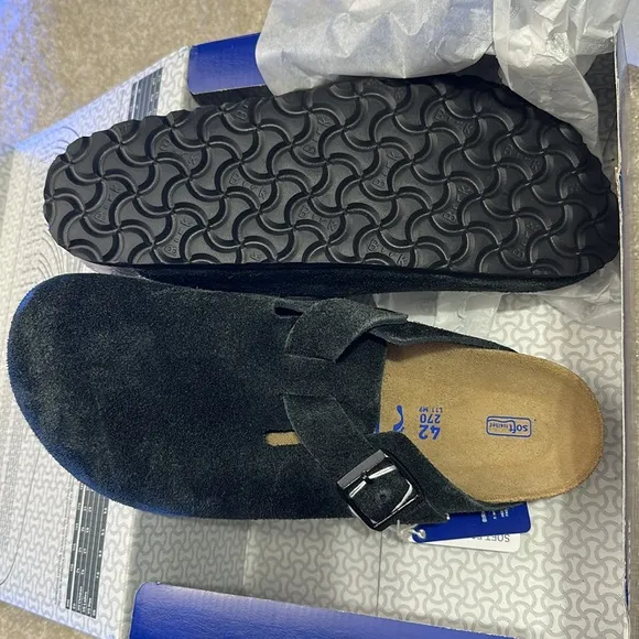 BIRKENSTOCK Boston Soft Footbed in Black new slip on shoe flats sandal