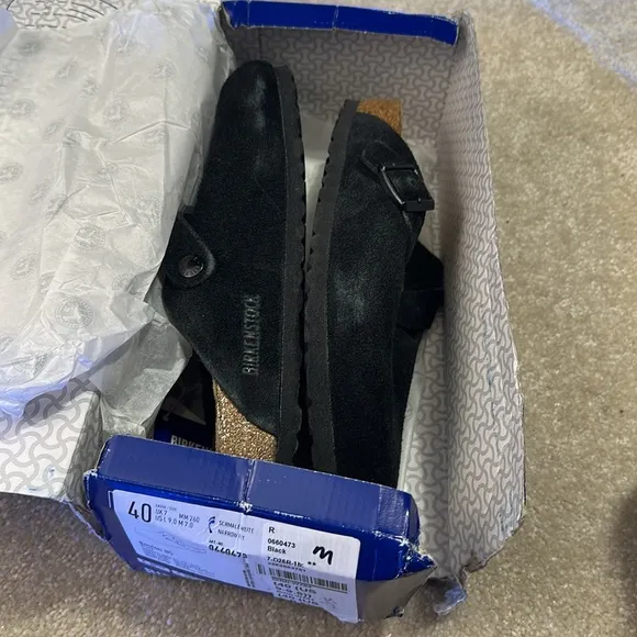 BIRKENSTOCK Boston Soft Footbed in Black new slip on shoe flats sandal