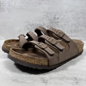 Birkenstock Florida 3-Strap Leather Sandals - Women's Size EU 38 / US 7 - Brown