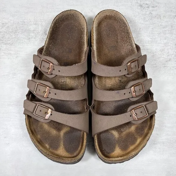Birkenstock Florida 3-Strap Leather Sandals - Women's Size EU 38 / US 7 - Brown