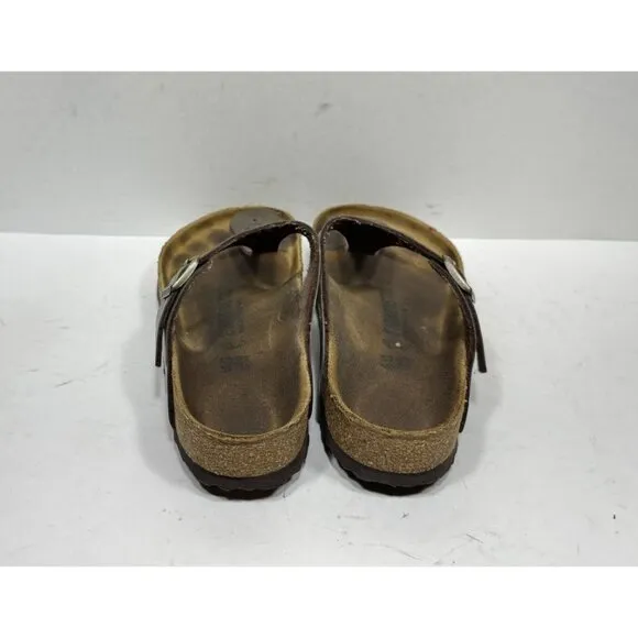 Birkenstock Gizeh Golden Brown Leather Slip On Thong Sandals Women's Size 9