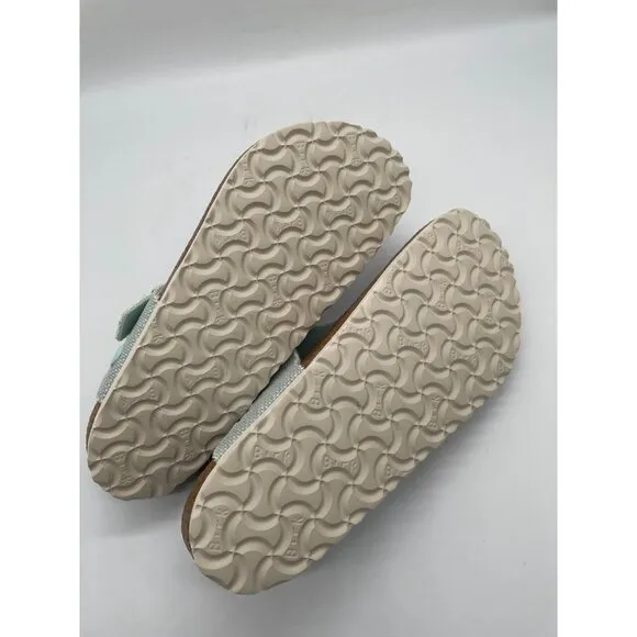 Birkenstock Gizeh Vegan Textured Sz 9 Slip On Sandals Light Blue T-Bar Thong