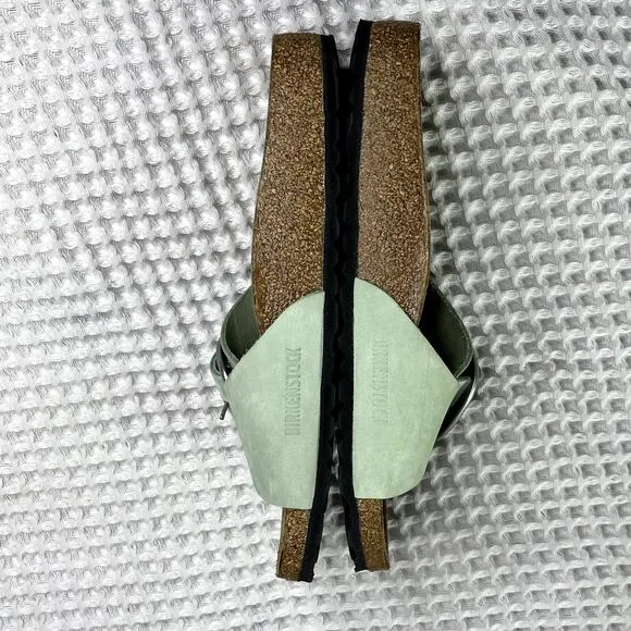 Birkenstock Madrid Big Buckle Slides Sandals Green Size 39 8 Narrow Width