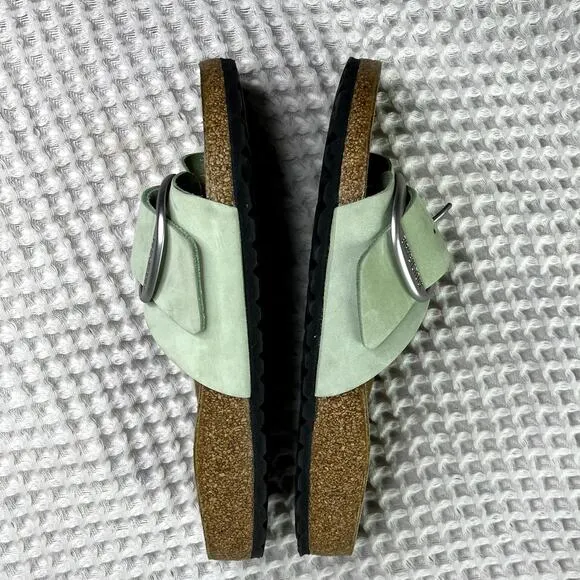 Birkenstock Madrid Big Buckle Slides Sandals Green Size 39 8 Narrow Width