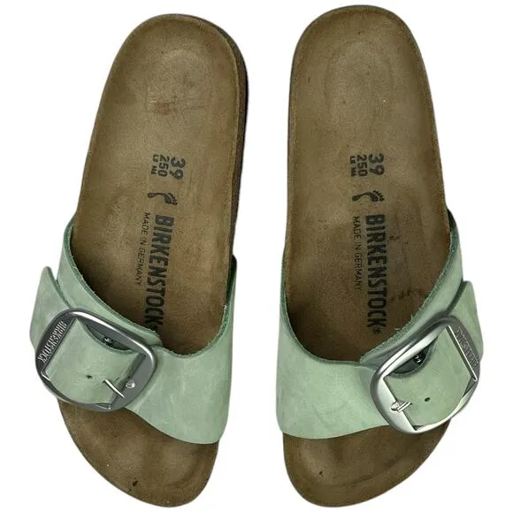 Birkenstock Madrid Big Buckle Slides Sandals Green Size 39 8 Narrow Width