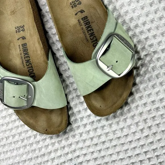 Birkenstock Madrid Big Buckle Slides Sandals Green Size 39 8 Narrow Width