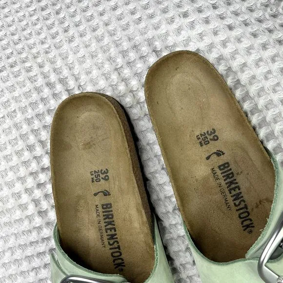 Birkenstock Madrid Big Buckle Slides Sandals Green Size 39 8 Narrow Width