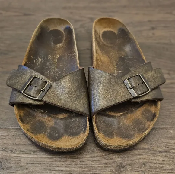 Birkenstock Madrid sandals Leather Buckle Strap Bronze sz39