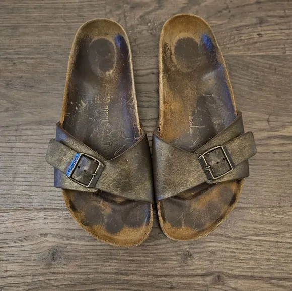 Birkenstock Madrid sandals Leather Buckle Strap Bronze sz39