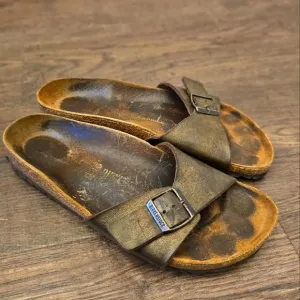 Birkenstock Madrid sandals Leather Buckle Strap Bronze sz39