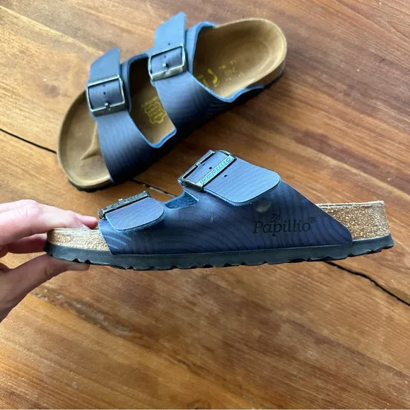 Birkenstock Papillio Arizona Two Strap Sandals Blue Swirl