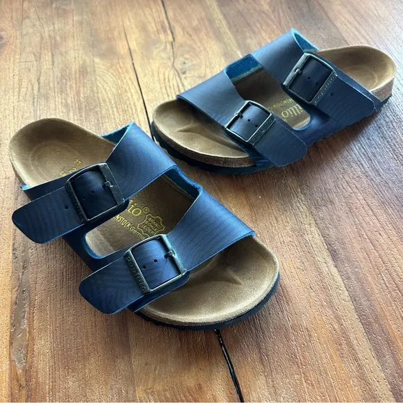 Birkenstock Papillio Arizona Two Strap Sandals Blue Swirl