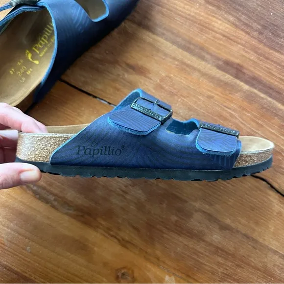 Birkenstock Papillio Arizona Two Strap Sandals Blue Swirl