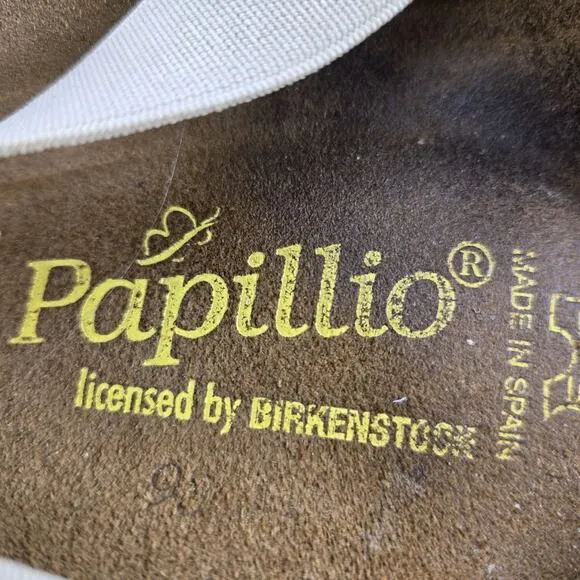 Birkenstock Papillio Cosma Sandals Womens 11 Narrow Stretch Slip On Beige Gold