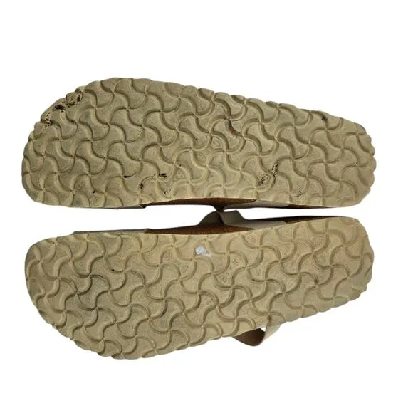 Birkenstock Papillio Cosma Sandals Womens 11 Narrow Stretch Slip On Beige Gold