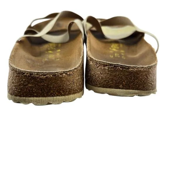 Birkenstock Papillio Cosma Sandals Womens 11 Narrow Stretch Slip On Beige Gold