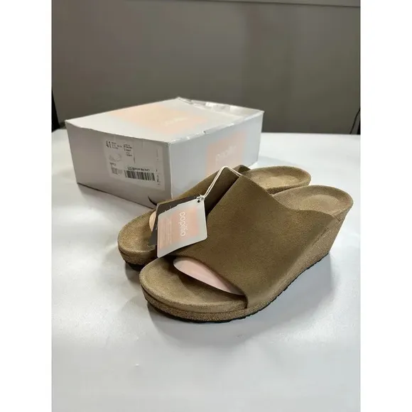 Birkenstock Papillio Namica Sandal Wedge Womens 41 US 10 Tea Suede Comfort Shoe