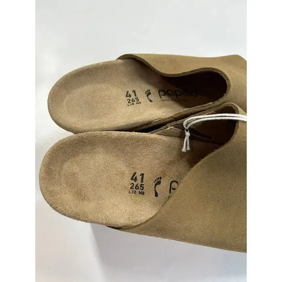 Birkenstock Papillio Namica Sandal Wedge Womens 41 US 10 Tea Suede Comfort Shoe