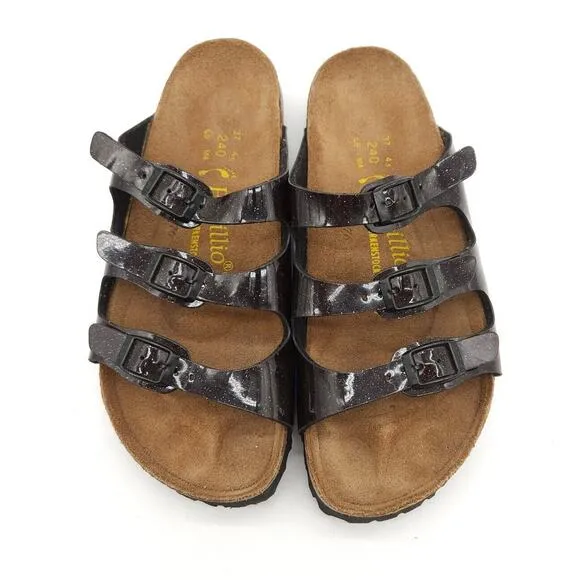 Birkenstock Papillio (Womens US 6) Florida Slide Sandals Metallic Purple 3 Strap