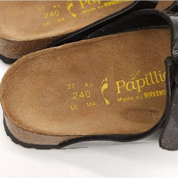 Birkenstock Papillio (Womens US 6) Florida Slide Sandals Metallic Purple 3 Strap