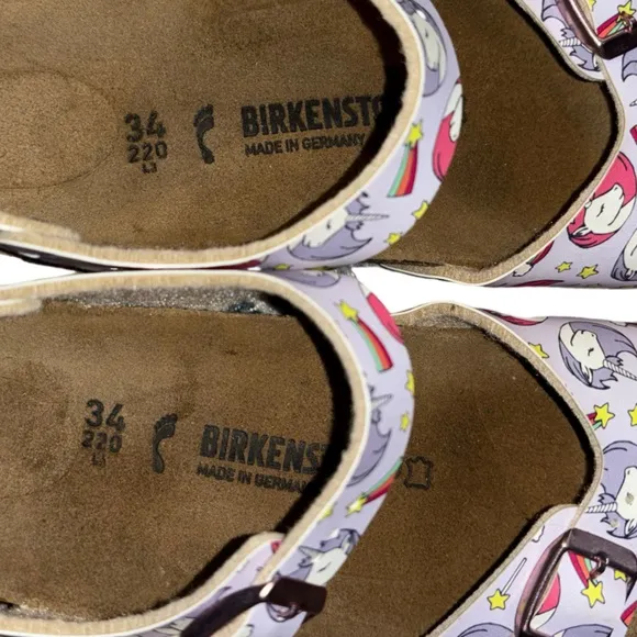 Birkenstock Pink Unicorn Rio Sandals Girls 34/3-3.5