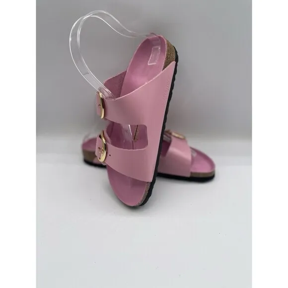Birkenstock Sandals Arizona Big Buckle Pink Patent Leather Size EU 37 US 6 New