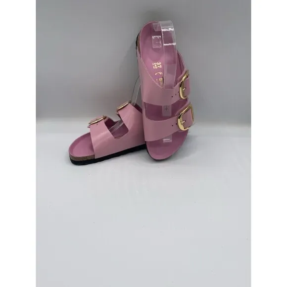 Birkenstock Sandals Arizona Big Buckle Pink Patent Leather Size EU 37 US 6 New