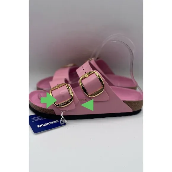 Birkenstock Sandals Arizona Big Buckle Pink Patent Leather Size EU 37 US 6 New
