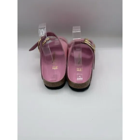 Birkenstock Sandals Arizona Big Buckle Pink Patent Leather Size EU 37 US 6 New
