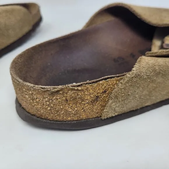 Birkenstock Sandals Mens EU45 US12 Zurich Brown Suede Slides Comfort Slip On
