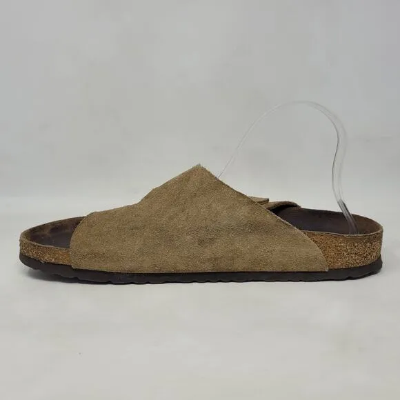 Birkenstock Sandals Mens EU45 US12 Zurich Brown Suede Slides Comfort Slip On