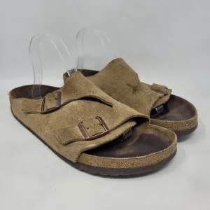 Birkenstock Sandals Mens EU45 US12 Zurich Brown Suede Slides Comfort Slip On