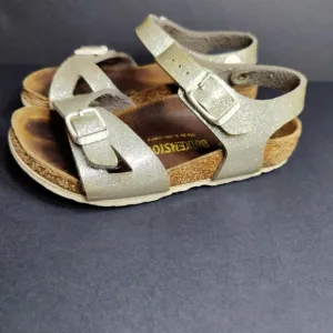 BIRKENSTOCK Toddler Rio Double-Strap Metallic Slip On Sandals Size C9 EU 27 17cm
