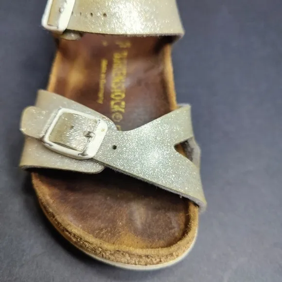 BIRKENSTOCK Toddler Rio Double-Strap Metallic Slip On Sandals Size C9 EU 27 17cm