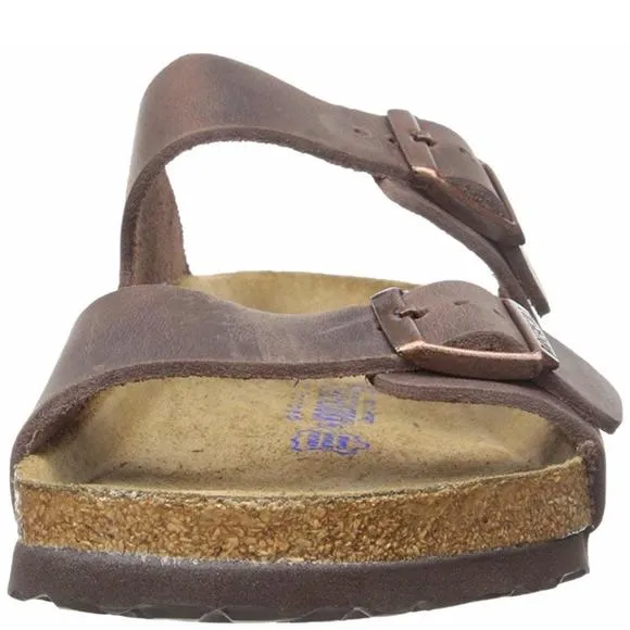 BIRKENSTOCK UNISEX ARIZONA HABANA OILED LEATHER SOFT FOOTBED SANDALS - 41 M