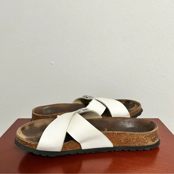 Birkenstock White Leather Women’s Santosa Sandal Size 9