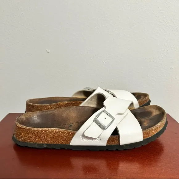 Birkenstock White Leather Women’s Santosa Sandal Size 9